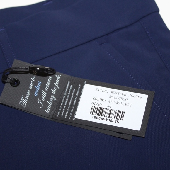 $158 Greyson Golf Montauk Jogger Size 34x30 Mens Maltese Blue Performance Pants - Picture 7 of 10